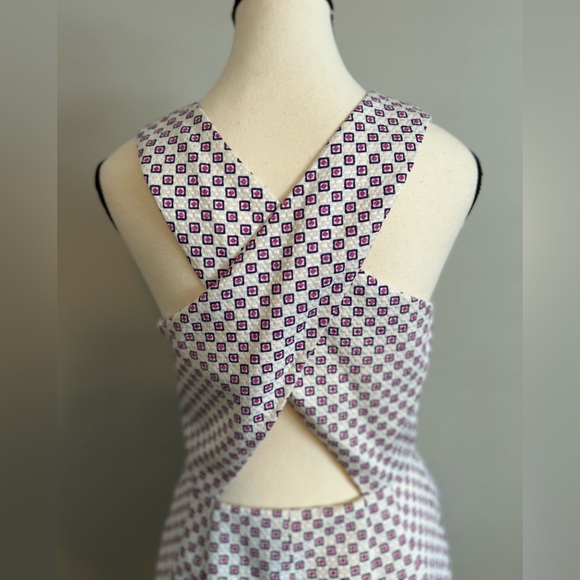 Preppy CLUB MONACO "Salma" Cross Back Pegged Midi Women's Dress SZ 6 - Picture 8 of 13